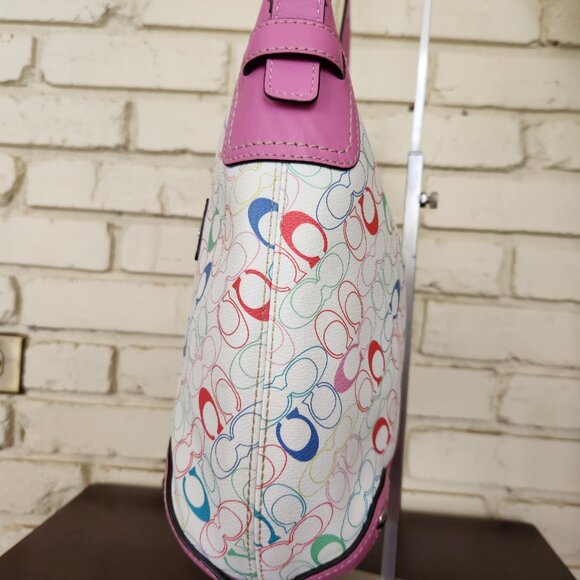 Nwot Coach Heritage Chelsea Signature Multi-Colored Shoulder Bag - Picture 10 of 16